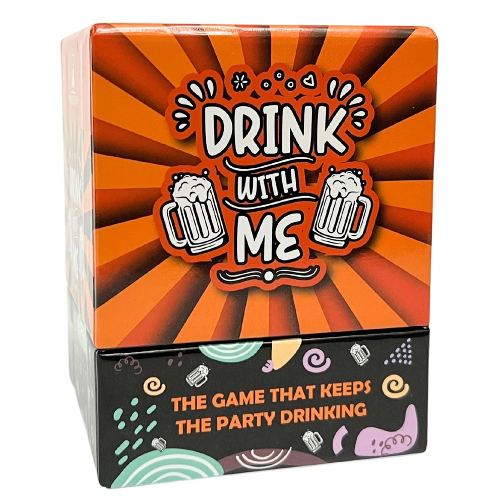 Drink With Me Card Game - Orange and Black
